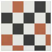 Brown Black White Checkered Pattern Design  ファブリック (クローズアップ)