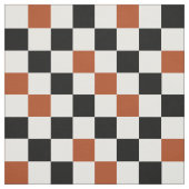 Brown Black White Checkered Pattern Design  ファブリック (見本)