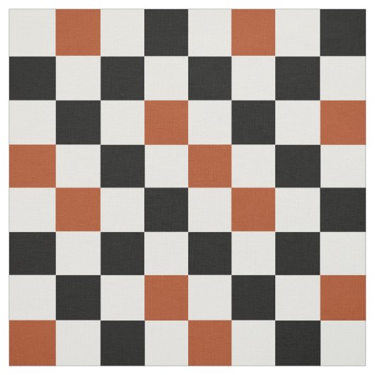 Brown Black White Checkered Pattern Design  ファブリック (見本)