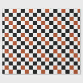 Brown Black White Checkered Pattern Design  ラッピングペーパー (フラット)