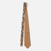 Brown Black White Chicken Feathers Neck Tie ネクタイ (裏面)