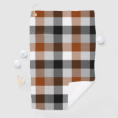 Brown Black White Twill Gingham Design  ゴルフタオル (インサイチュ)