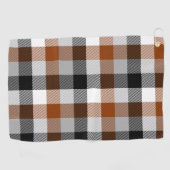 Brown Black White Twill Gingham Design  ゴルフタオル (横)