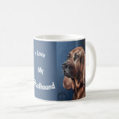 Brown Bloodhound oil painting mug コーヒーマグカップ (正面右)