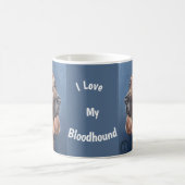 Brown Bloodhound oil painting mug コーヒーマグカップ (中央)