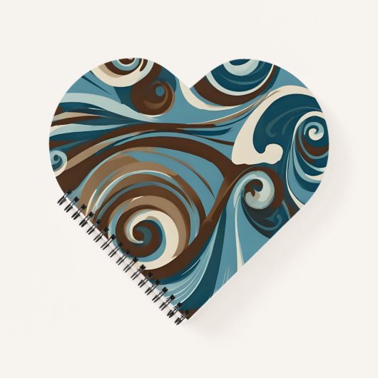Brown, Blue, and Cream Abstract ノートブック (正面)