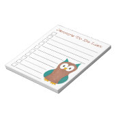 Brown Blue Owl Bird To Doリスパーソナライズされたト ノートパッド (回転)
