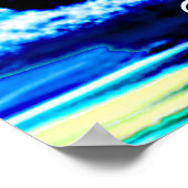 Brown Blue Sailing Pirate Shipのメッセージを追加 ポスター (角)