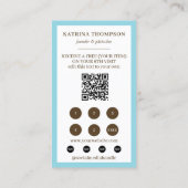 Brown Blue Stripes Bakery Logo Loyalty Punch 名刺 (裏面)