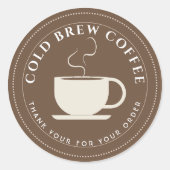 Brown brew coffee Personalized Branding  ラウンドシール (正面)