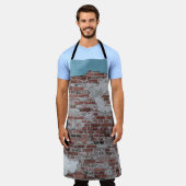 Brown brick wall エプロン (着用した状態)