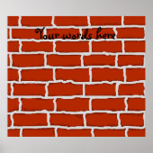 Brown brick wall background ポスター (正面)