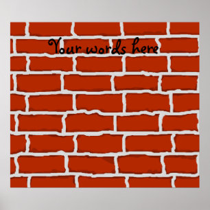 Brown brick wall background ポスター