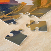 Brown Bunny Floral Field Animal Painting ジグソーパズル (側面)