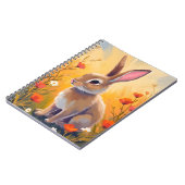 Brown Bunny Floral Field Animal Painting ノートブック (左側)