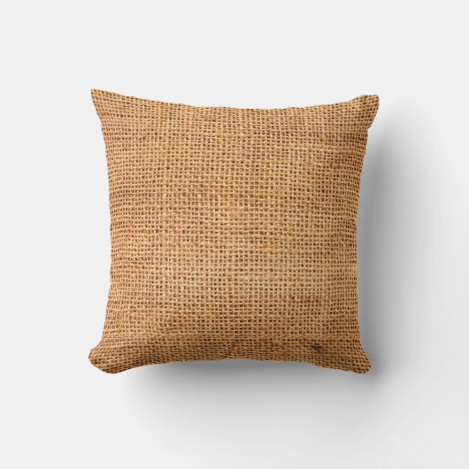 Brown burlap cloth background or sack cloth クッション (正面)