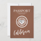 Brown California Passport日付の保存 セーブザデート (正面)