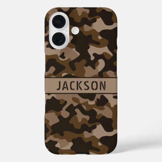 Brown Camouflage Personalized Case-Mate iPhoneケース (裏面)