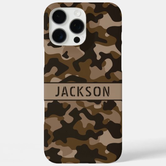 Brown Camouflage Personalized Case-Mate iPhoneケース (裏面)