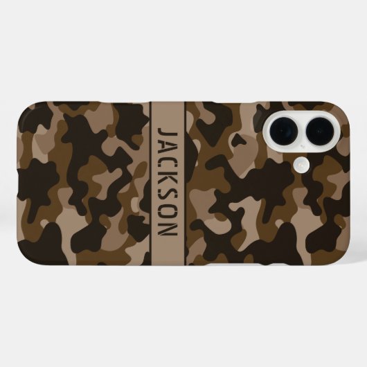 Brown Camouflage Personalized Case-Mate iPhoneケース (裏面 (横))