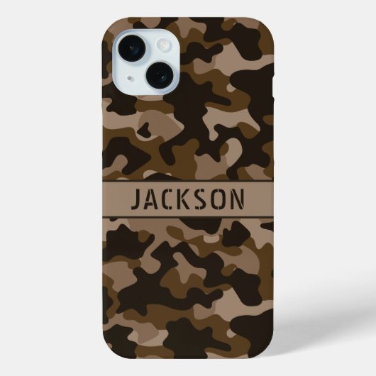 Brown Camouflage Personalized Case-Mate iPhoneケース (裏面)
