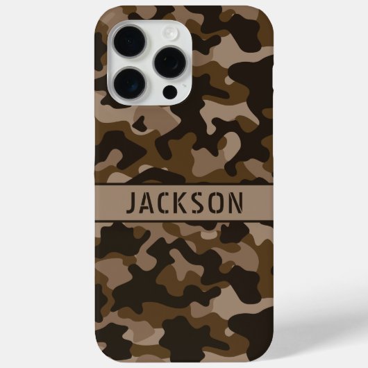 Brown Camouflage Personalized Case-Mate iPhoneケース (裏面)