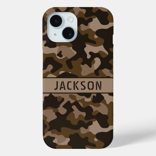 Brown Camouflage Personalized Case-Mate iPhoneケース (裏面)