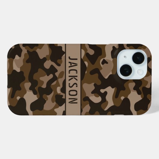 Brown Camouflage Personalized Case-Mate iPhoneケース (裏面 (横))