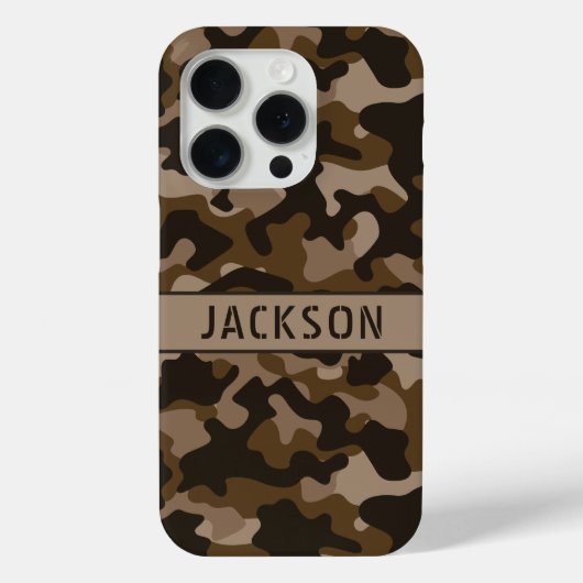 Brown Camouflage Personalized Case-Mate iPhoneケース (裏面)