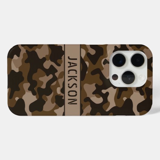 Brown Camouflage Personalized Case-Mate iPhoneケース (裏面 (横))