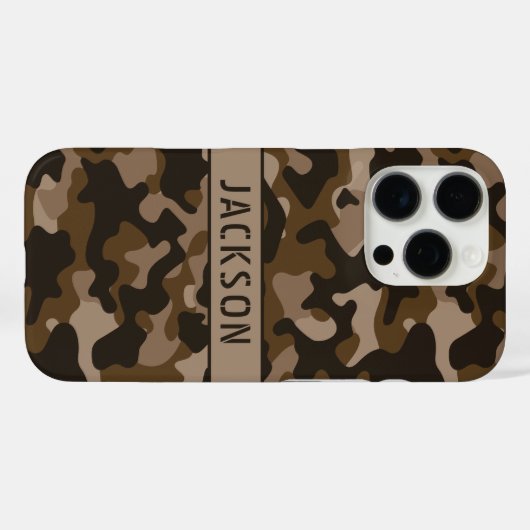 Brown Camouflage Personalized Case-Mate iPhoneケース (裏面 (横))
