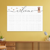 Brown Cavapoo子犬ウェルカムシーティングテーブル番号 キャンバスプリント (インサイチュ (リビング))