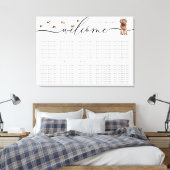 Brown Cavapoo子犬ウェルカムシーティングテーブル番号 キャンバスプリント (インサイチュ (寝室))