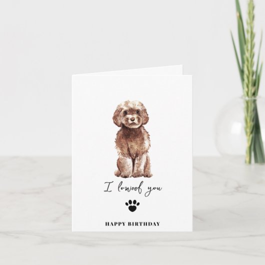 Brown Cavapoodle Dog Mum Puppy Pets Birthday カード (正面)