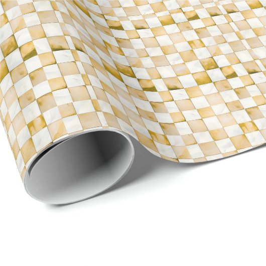 Brown Checkered Decorative Gift Wrap Paper ラッピングペーパー (ロールコーナー)