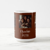 Brown Chocolate Lovers Established 3 Photo Script コーヒーマグカップ (中央)