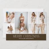 BROWN Christmas Elegant 6 Collage Photo message シーズンカード (正面)