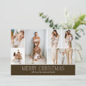 BROWN Christmas Elegant 6 Collage Photo message シーズンカード (スタンド正面)