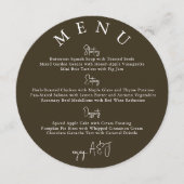 Brown Circle Modern Simple Wedding Menu メニュー (正面)