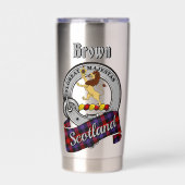 Brown Clan Badge & Tartan 保温保冷タンブラー (正面)