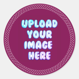 Brown Classic Round Sticker with a Business Logo ラウンドシール