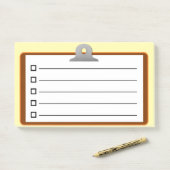 Brown clipboard white紙チェックリスト10"x 6" ポストイット (デスク)