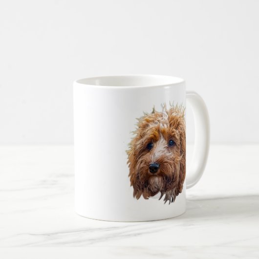 Brown Cockapoo Coffee Mug コーヒーマグカップ (正面右)