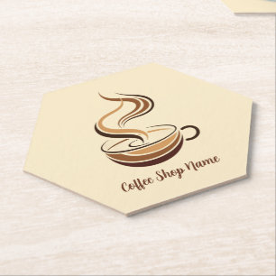 Brown Coffee espressoエレガントビジネスロゴショップ ペーパーコースター