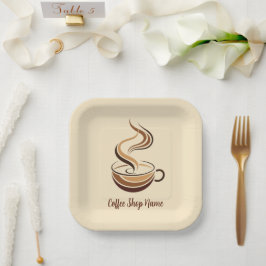 Brown Coffee espressoエレガントビジネスロゴショップ ペーパープレート