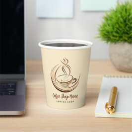 Brown Coffee espressoエレガントビジネスロゴショップ 紙コップ