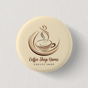 Brown Coffee espressoエレガントビジネスロゴショップ 缶バッジ