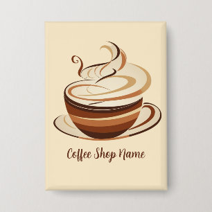 Brown Coffee espressoエレガントビジネスロゴショップ 缶バッジ