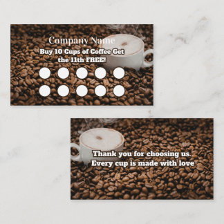 Brown Coffee Loyalty Card Beans Background ロイヤリティカード