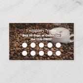 Brown Coffee Loyalty Card Beans Background ロイヤリティカード (正面)